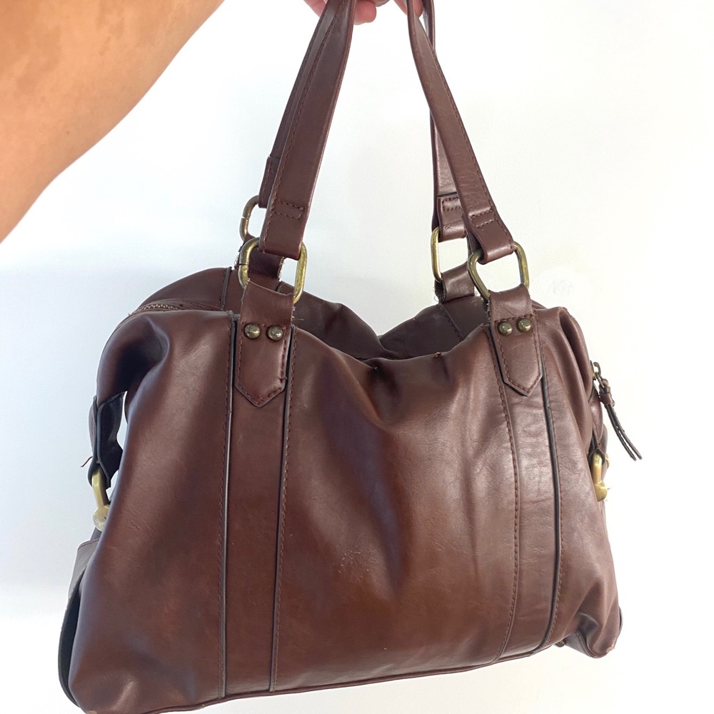 Burgundy brown faux leather purse